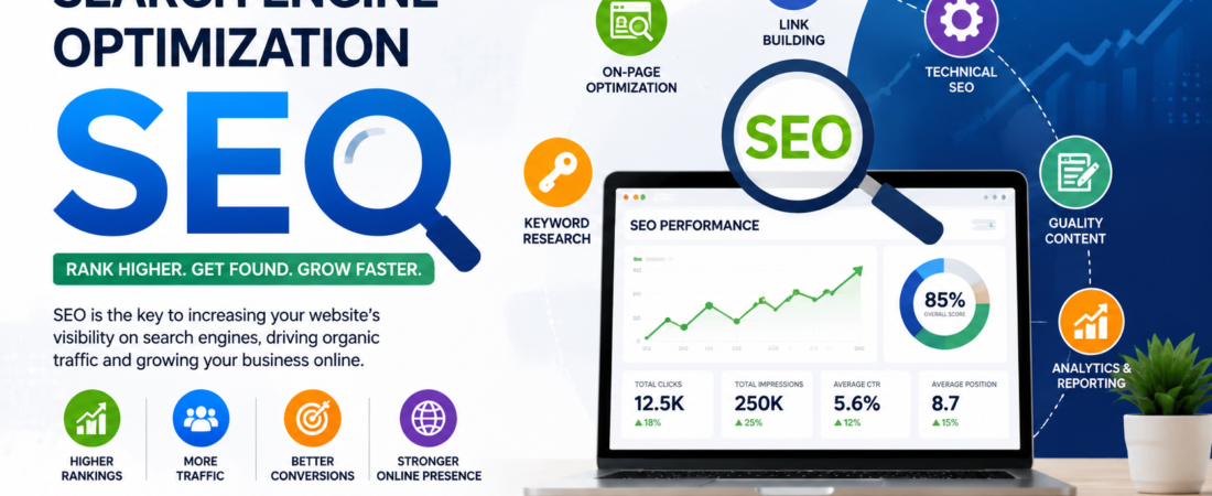Professional Search Engine Optimization (SEO) services to improve Google rankings, increase organic website traffic, optimize website performance, and generate qualified leads through ethical SEO strategies.
